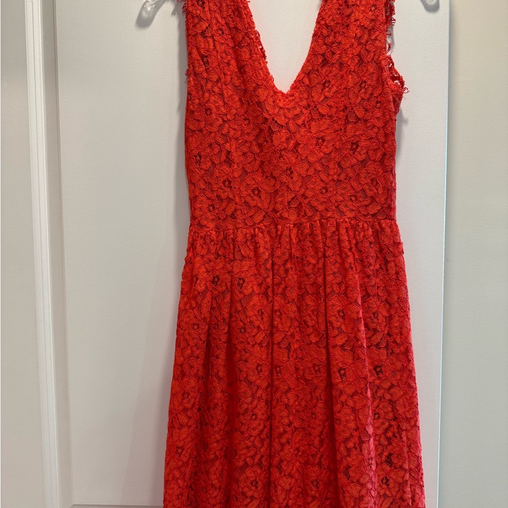 Saks Fifth Avenue Red Lace Dress